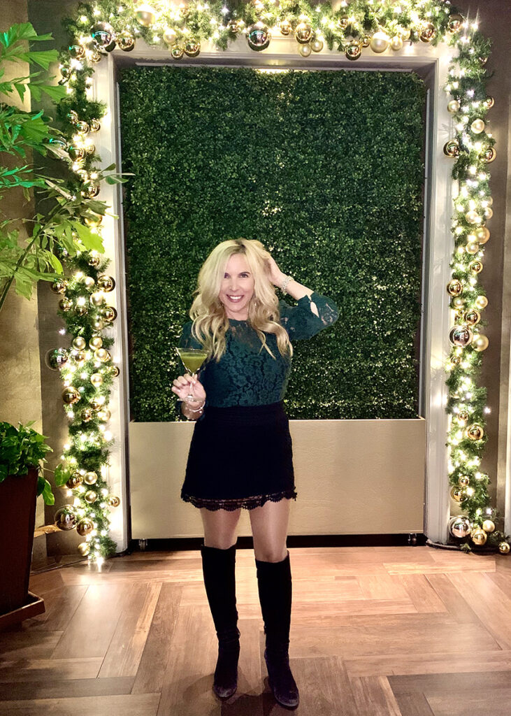 Allison Melody celebrates her Dec. 2nd birthday with a green martini at The Four Seasons, Beverly Hills