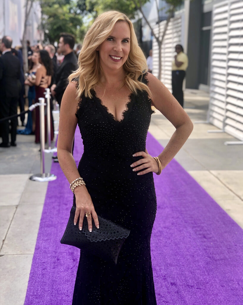 Allison Melody hits the purple carpet at The Emmy Awards in downtown Los Angeles